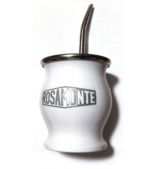 Rosamonte 不鏽鋼瑪黛茶白色茶壺連金屬吸管